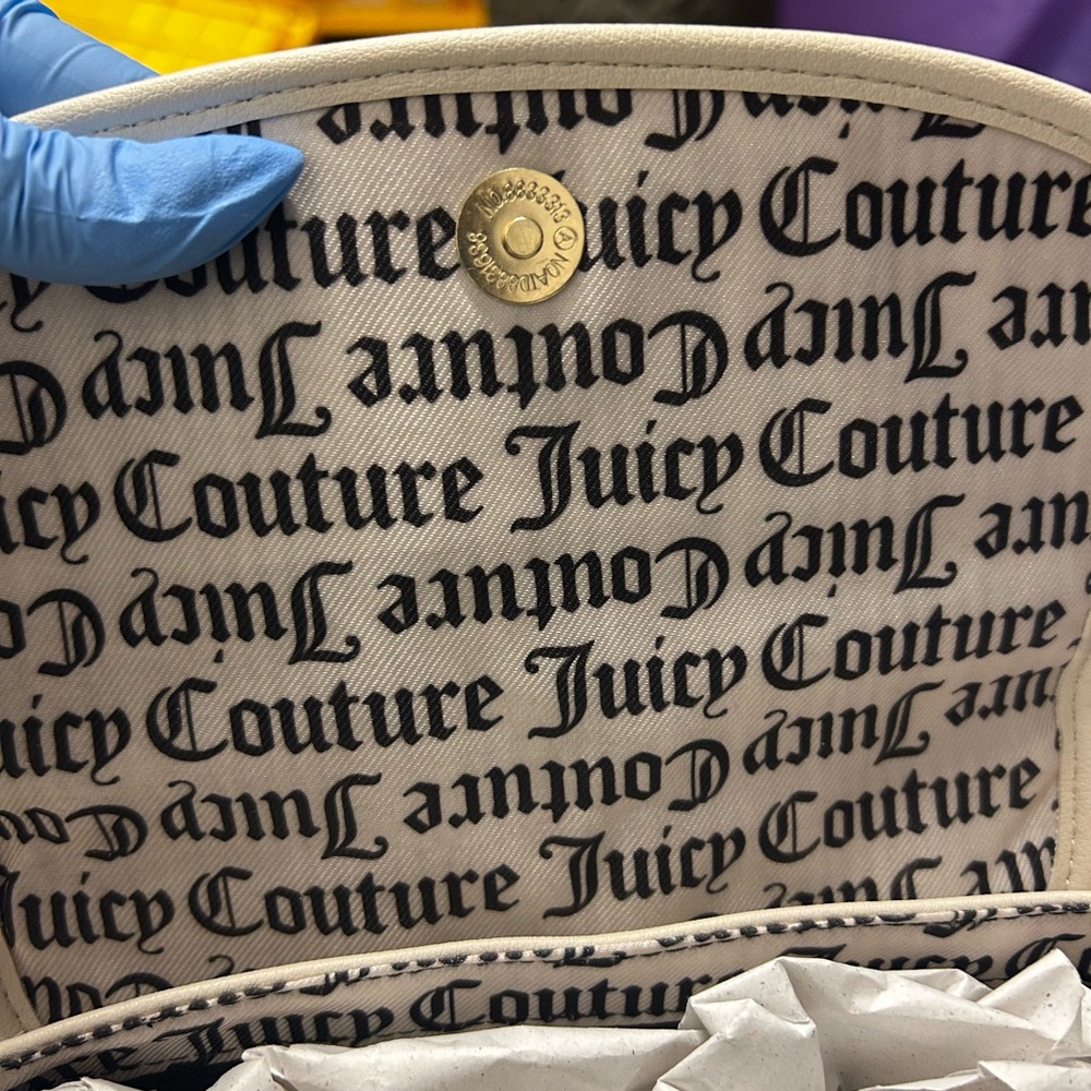 NWT…Juicy Couture Gray Shoulder Bag with Quilted Design and Gold Hardware - Picture 8 of 11